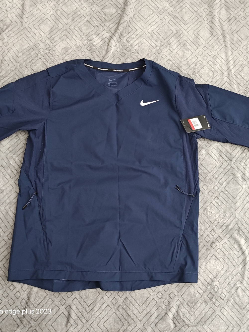 Nike Men’s Navy Blue Windbreaker Jacket Baseball Short-Sleeve Size Large